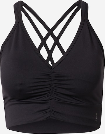 CURARE Yogawear Bustier Sports-BH 'Breath' i sort: forside