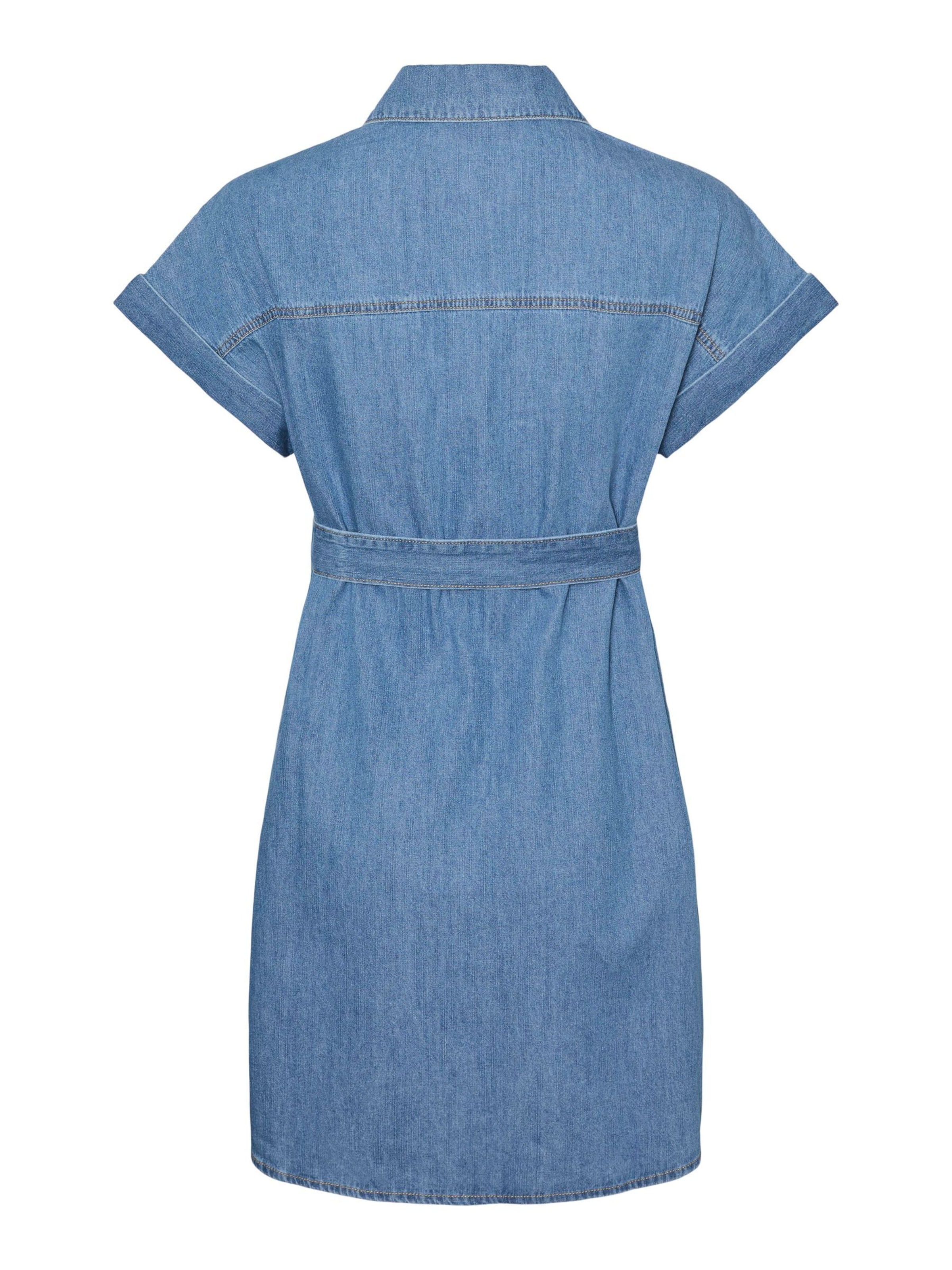 Vero Moda Maternity - Vestido camisero en azul