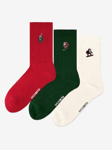 Occulto Socks 'Claus' in Red: front
