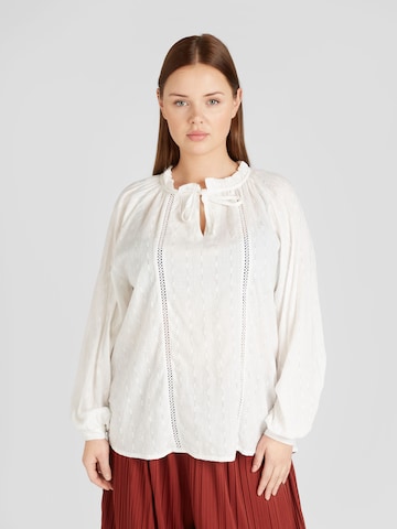 ONLY Carmakoma - Blusa 'CARVIVILLA' en blanco: frente