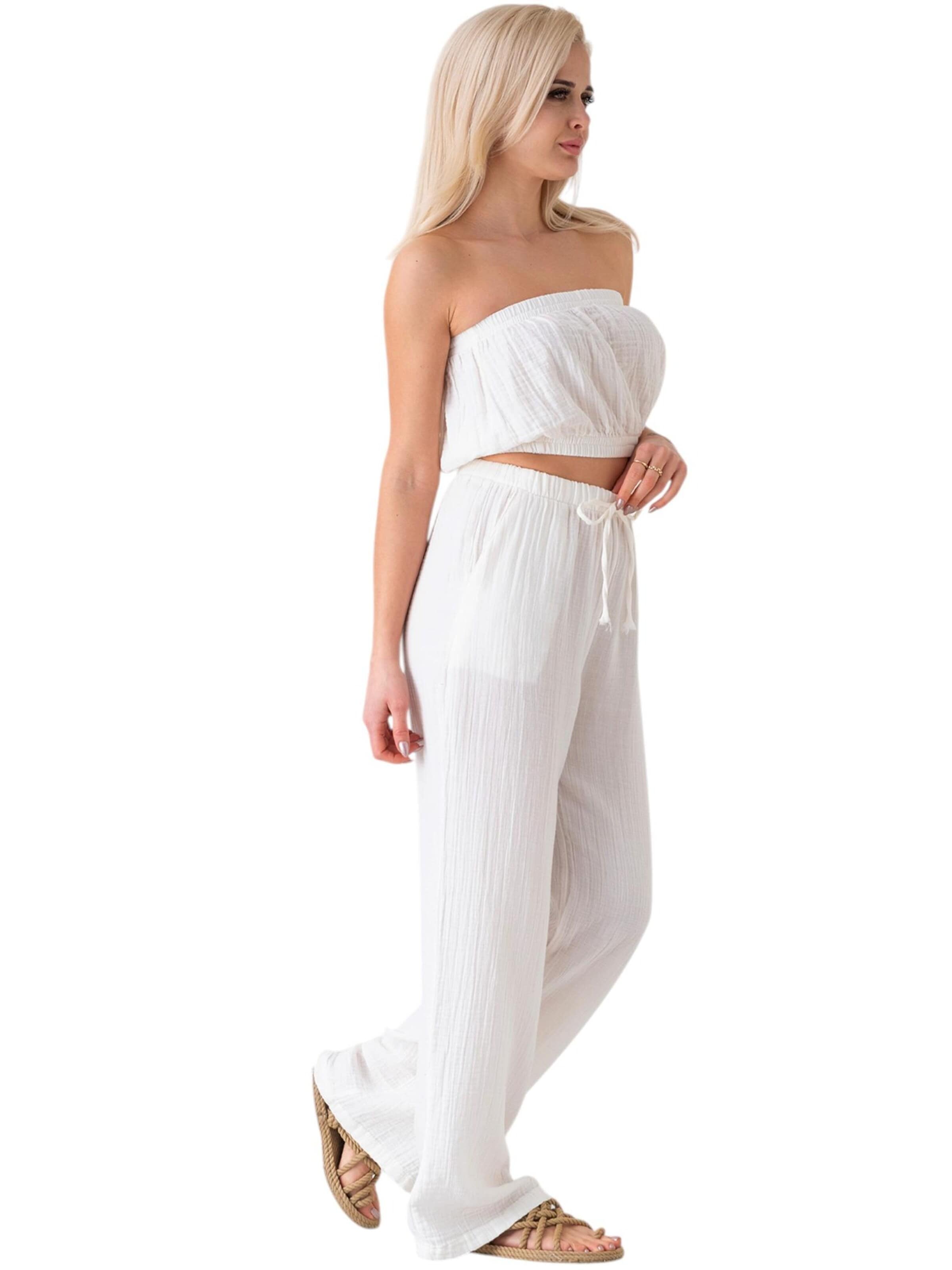 Wide leg Pantaloni 'Eleni' di WENOR in bianco