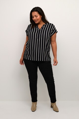 KAFFE CURVE Bluse 'Sida' in Schwarz