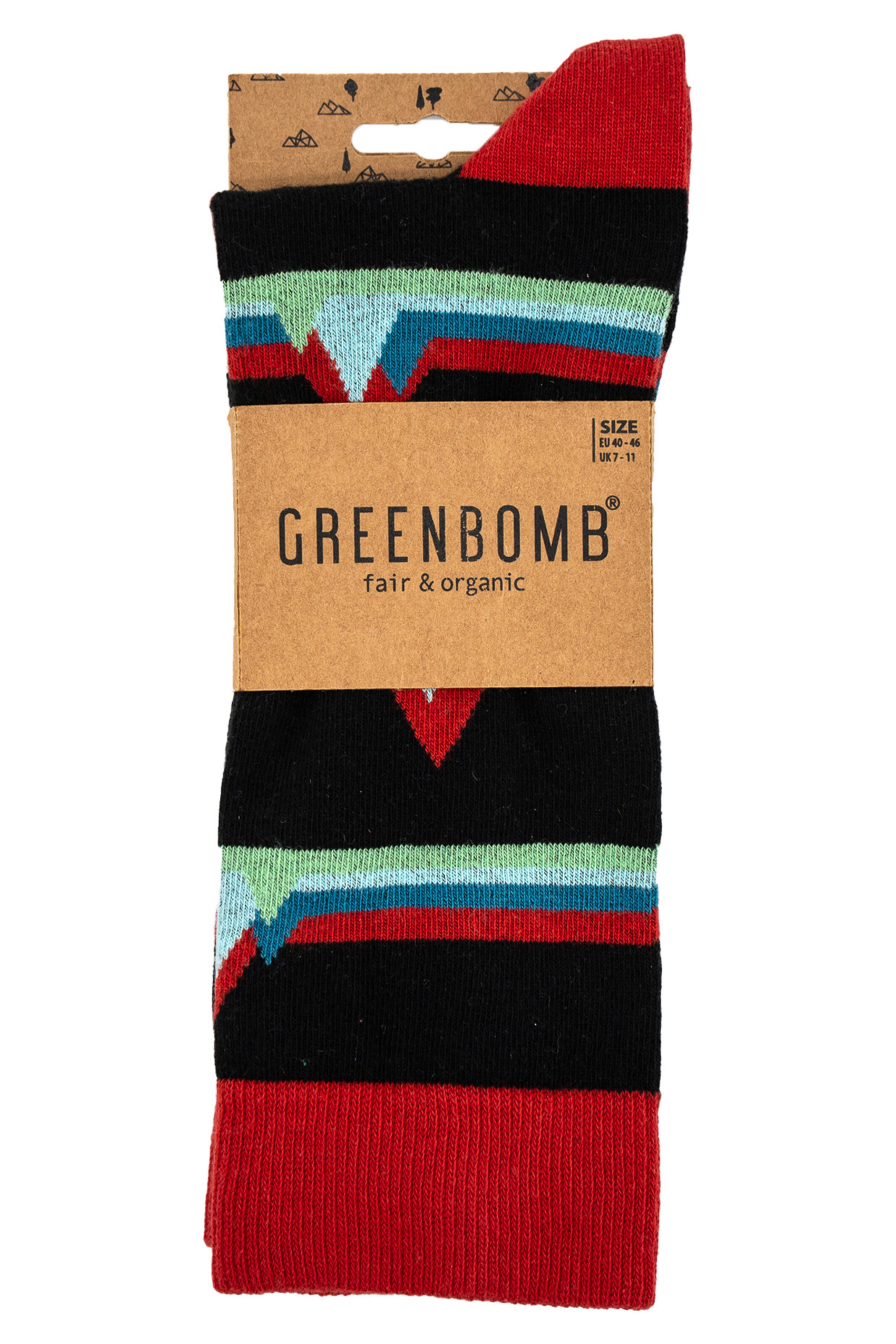 GREENBOMB Socks 'Abstract Mountain' in Black