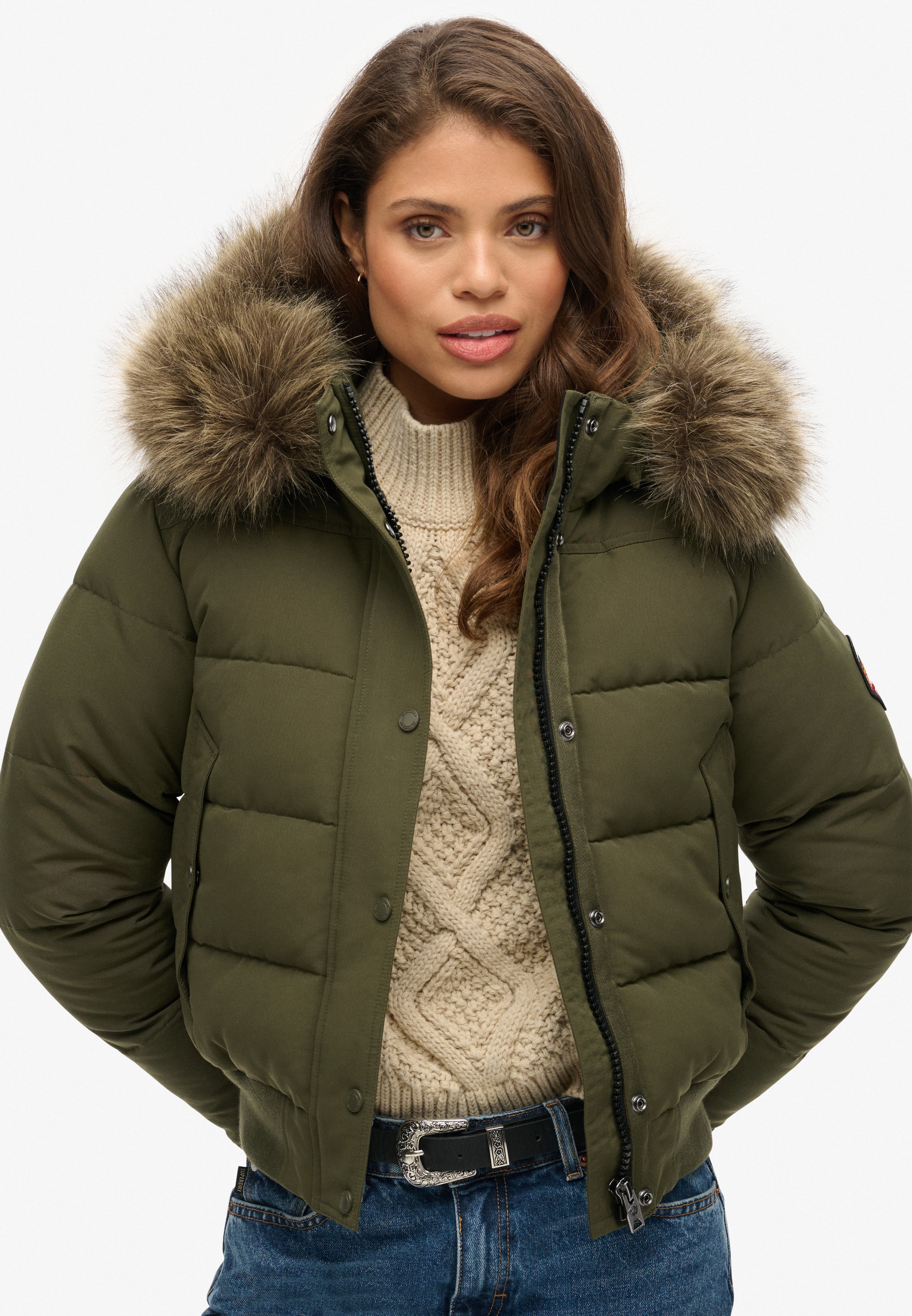 Superdry & Co Winter Jacket 'Everest' in Green: front