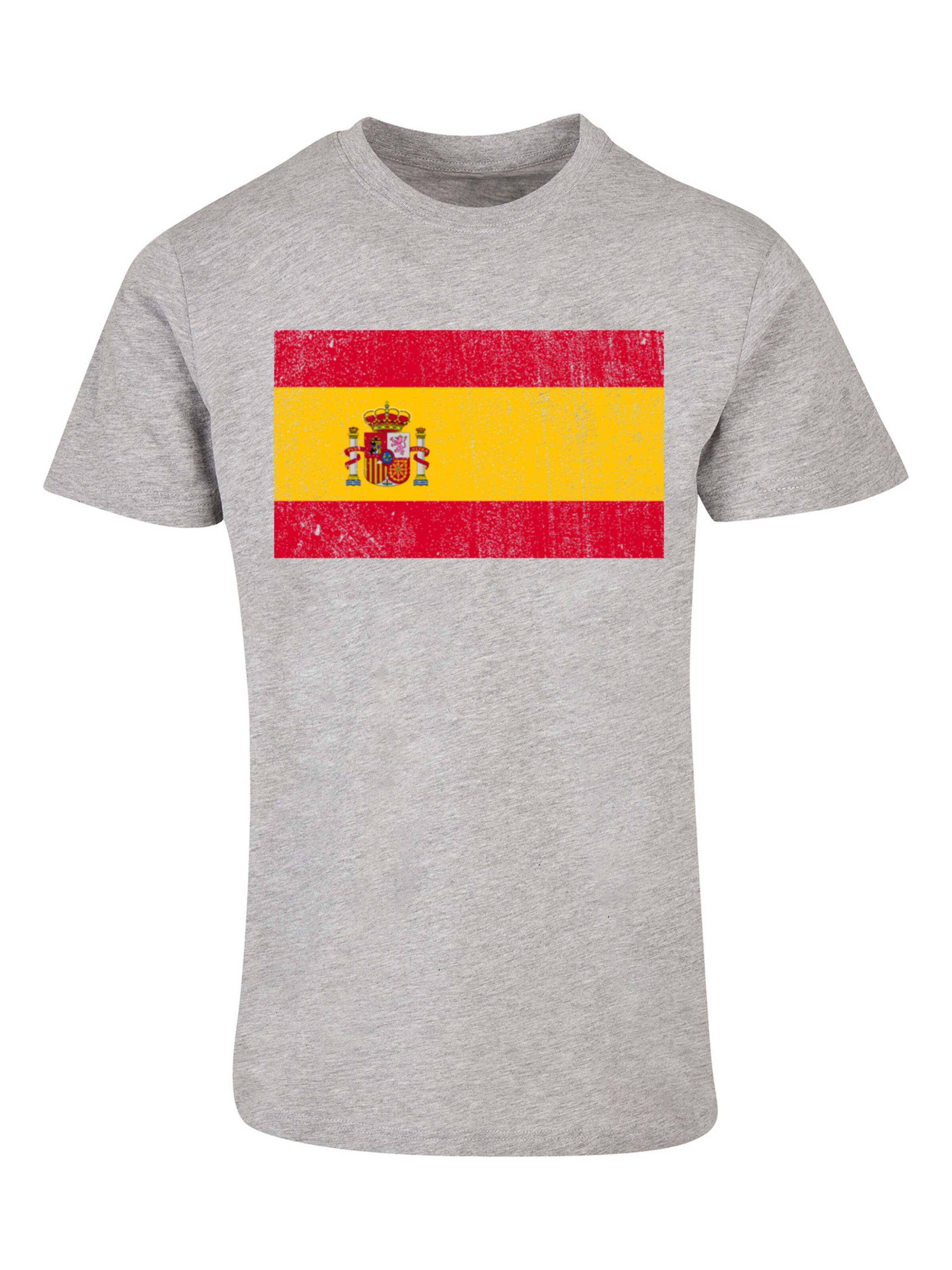 T-Shirt 'Spanien Flagge Spain' F4NT4STIC en gris : devant