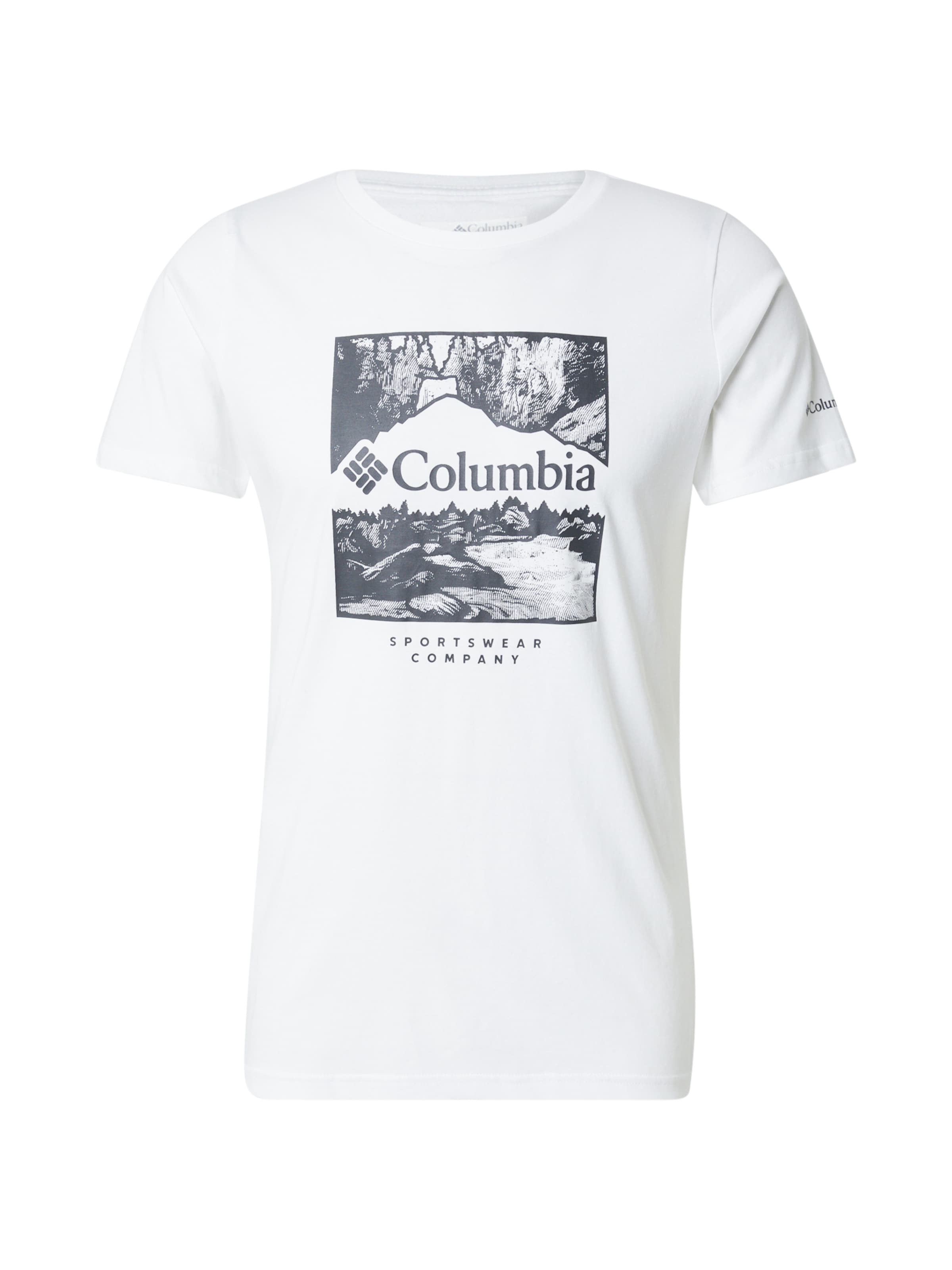 COLUMBIA Λειτουργικό μπλουζάκι 'CSC' σε λευκό: μπροστά