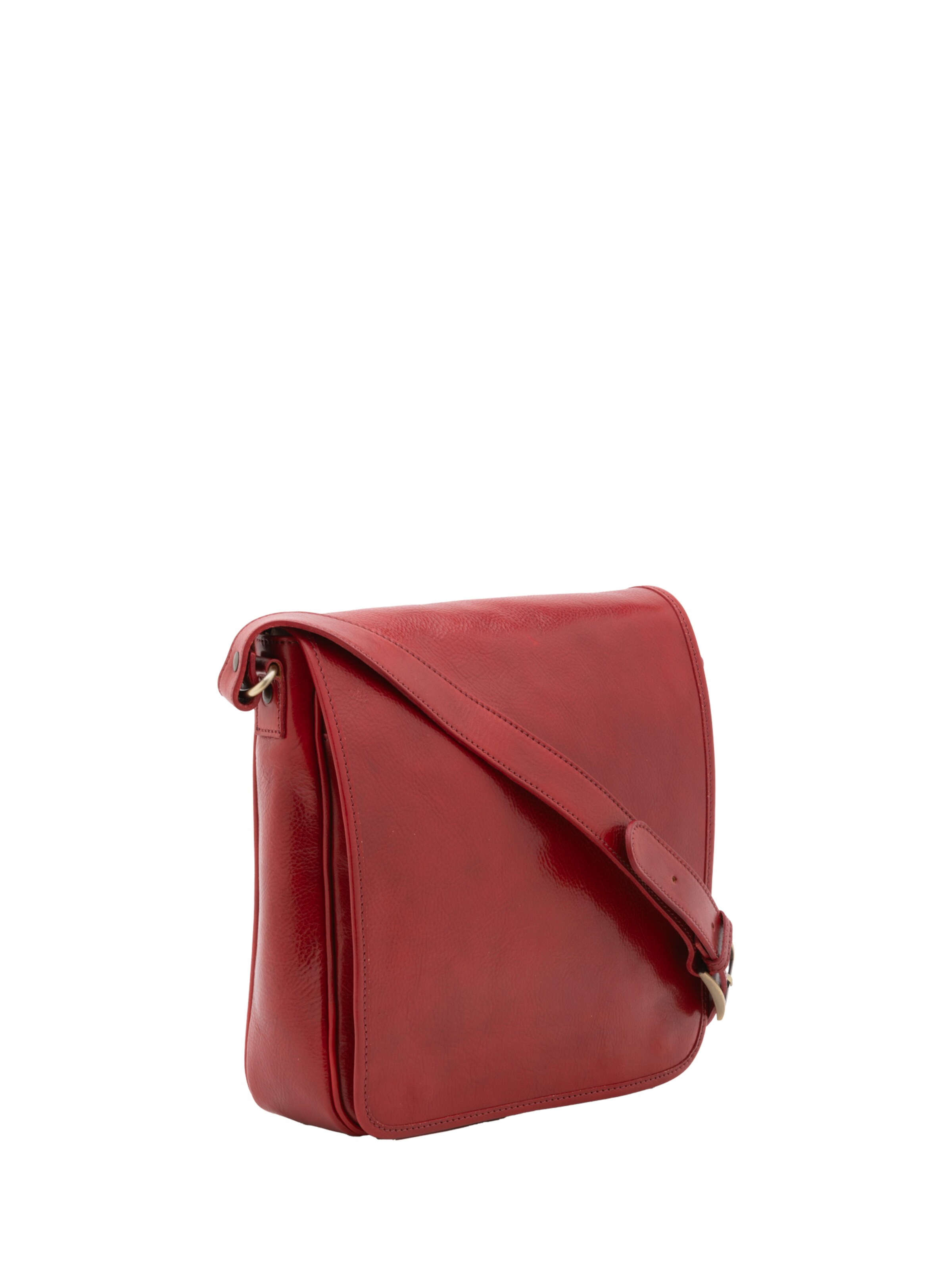 Borsa a tracolla 'Borsa a tracolla uomo vera pelle con chiusura magnetica - Made in Italy' di I Fratelli in rosso