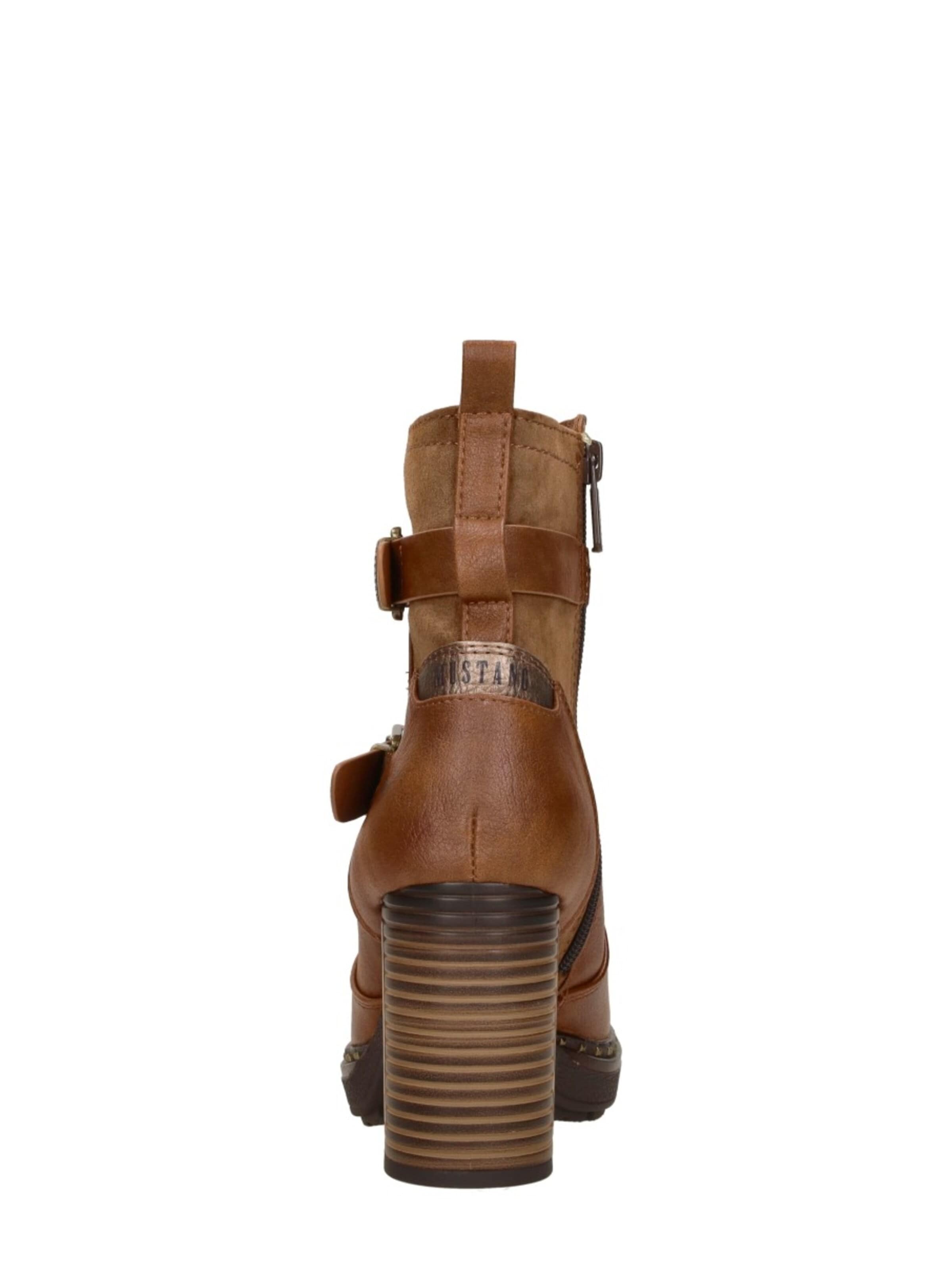 MUSTANG Boots 'Enkellaarsjes Hak' in Bruin