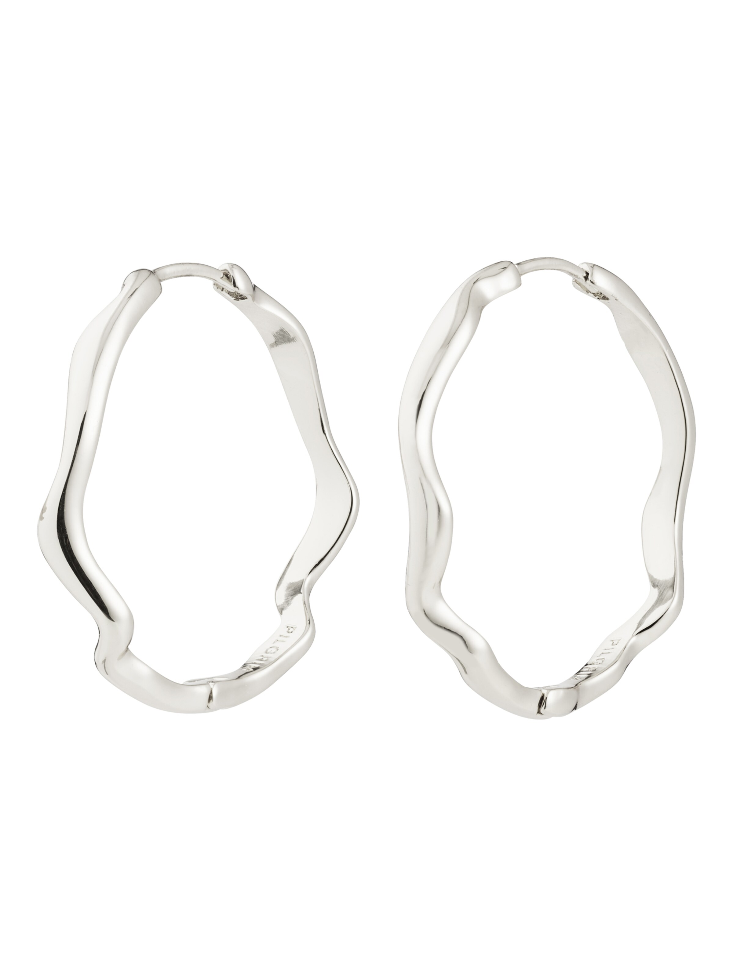 Pilgrim Náušnice 'Larkin' – stříbrná: přední strana