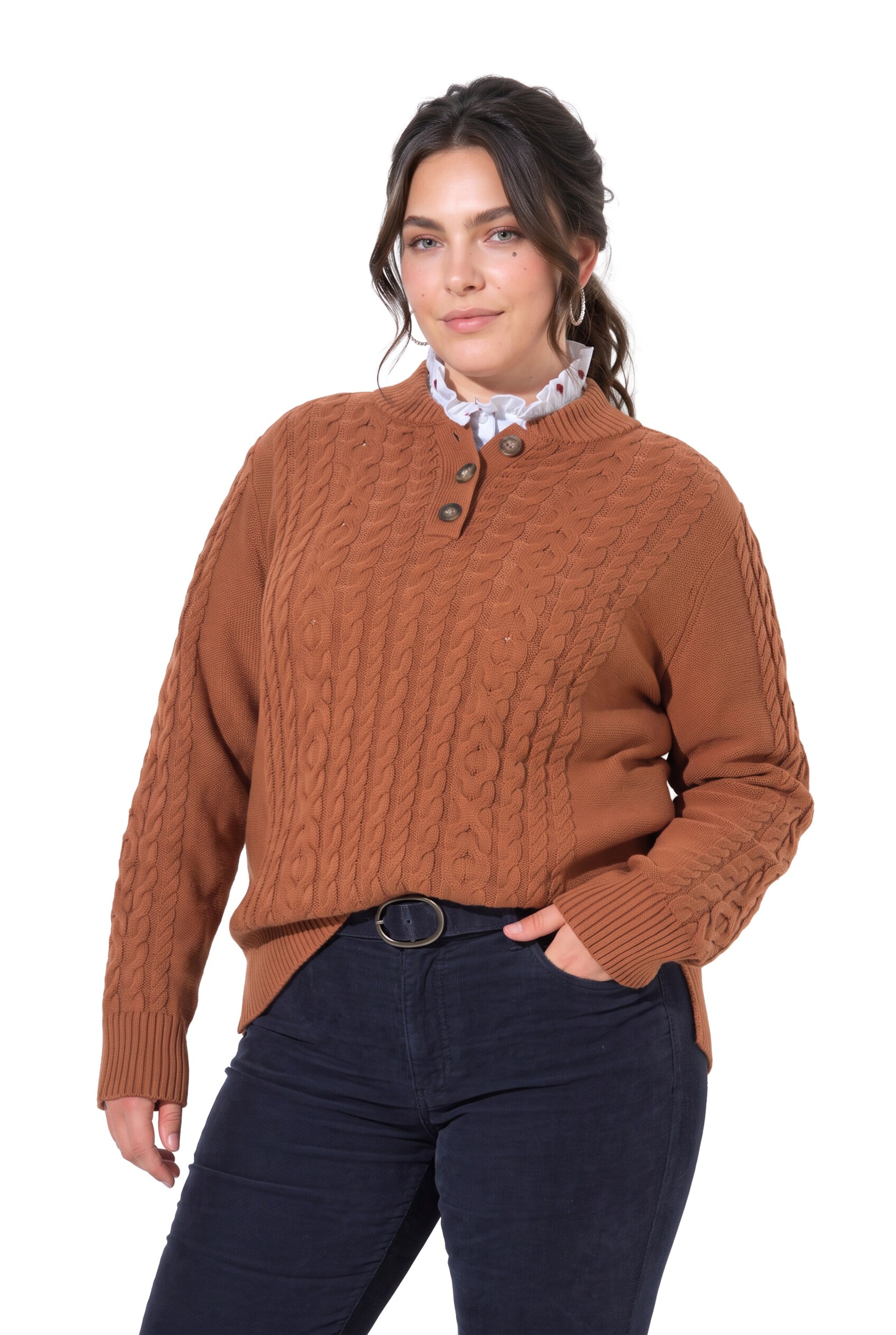 Ulla Popken Pullover in Braun: Vorderseite