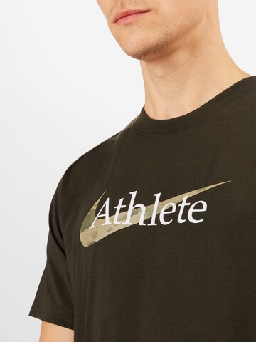NIKE Klasický střih Funkční tričko 'Athlete' – zelená
