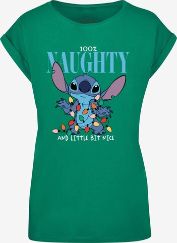 ABSOLUTE CULT Shirt 'Lilo And Stitch - Naughty And Nice' in Green: front