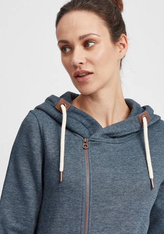 Oxmo Zip-Up Hoodie 'Vicky Zip Hood Long' in Blue