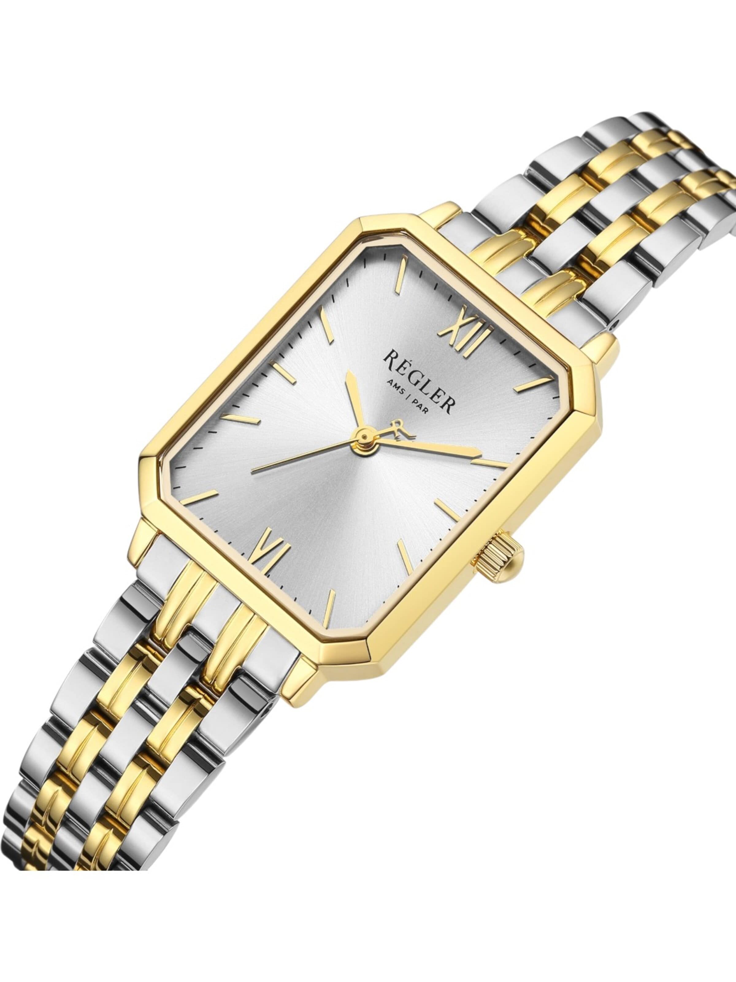 Régler Zegarek analogowy 'Régler Élégance Steel Bicolor Silver/Gold - Silver' w kolorze złoty