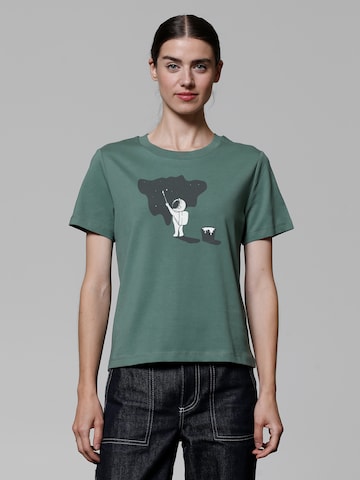 T-shirt ' Painting space ' Watapparel en vert : devant