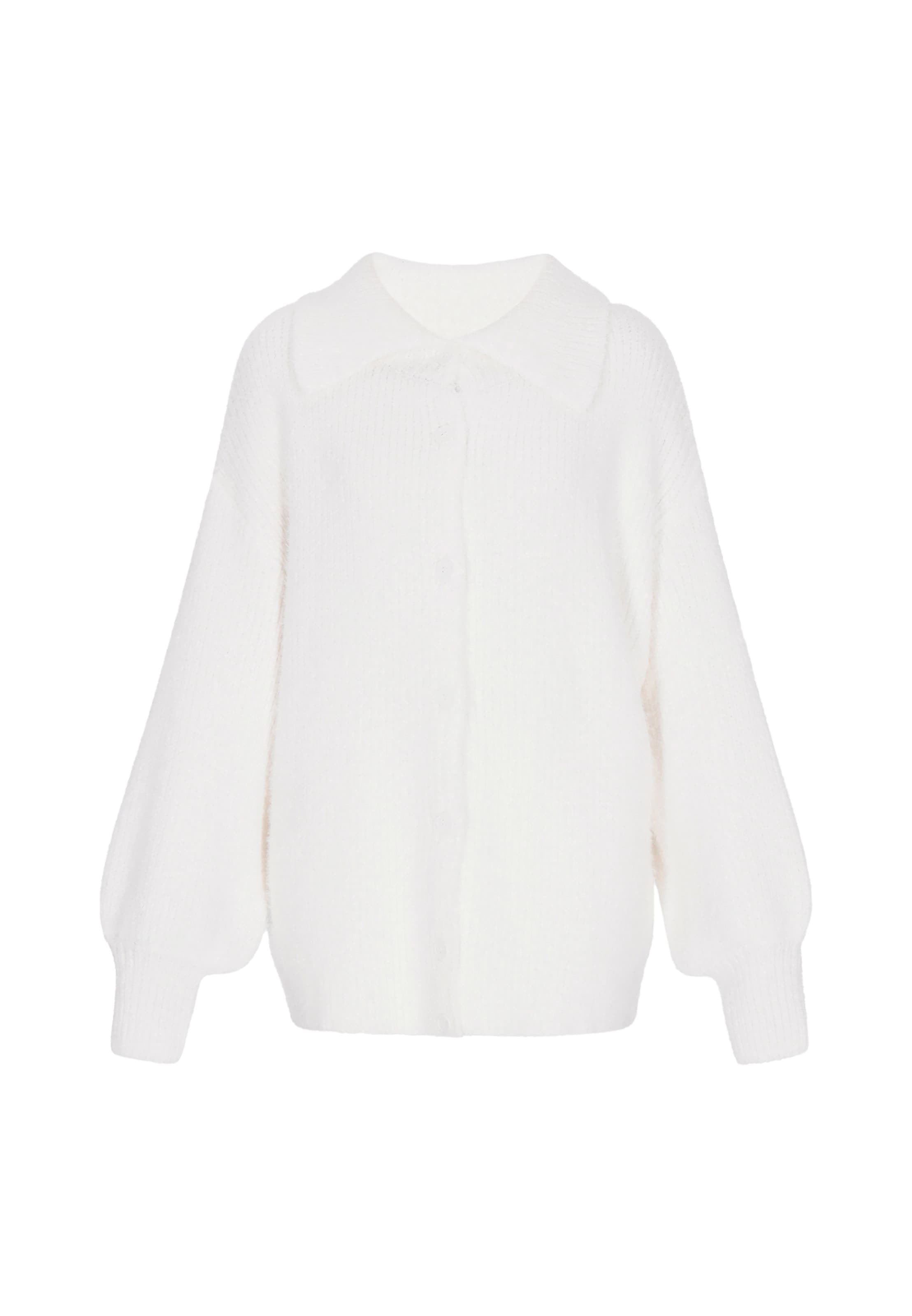 DreiMaster Vintage Oversized vest in Wit: voorkant