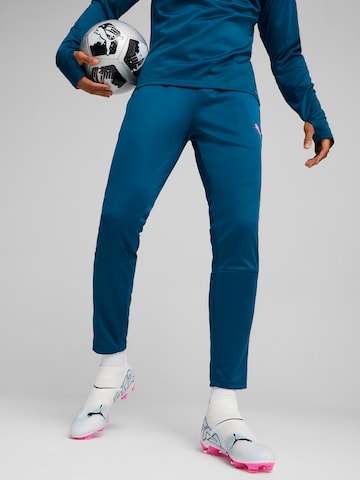 PUMASlimfit Sportske hlače 'TeamLIGA' - plava boja: prednji dio