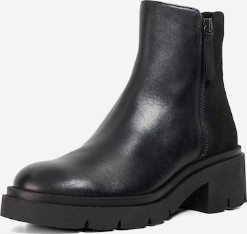 Dune LONDON Stiefelette 'Paving' in Schwarz: Vorderseite