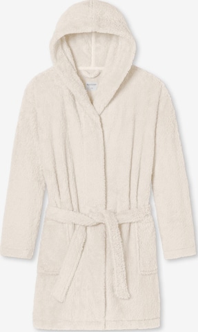 SCHIESSER Long Bathrobe 'Teddy Fleece' in Beige: front