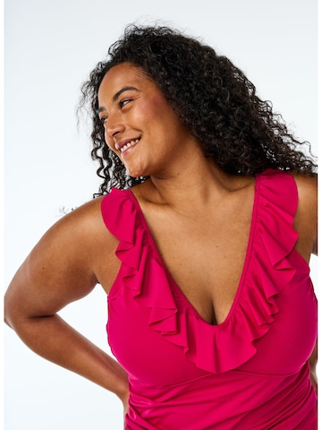 Bustier Maillot de bain 'Skitrin' Swim by Zizzi en rose