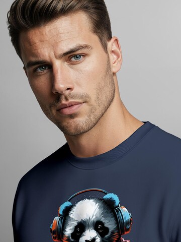 Neverless Sweatshirt 'Panda DJ'‌‌‌‌‌‌ in Blau