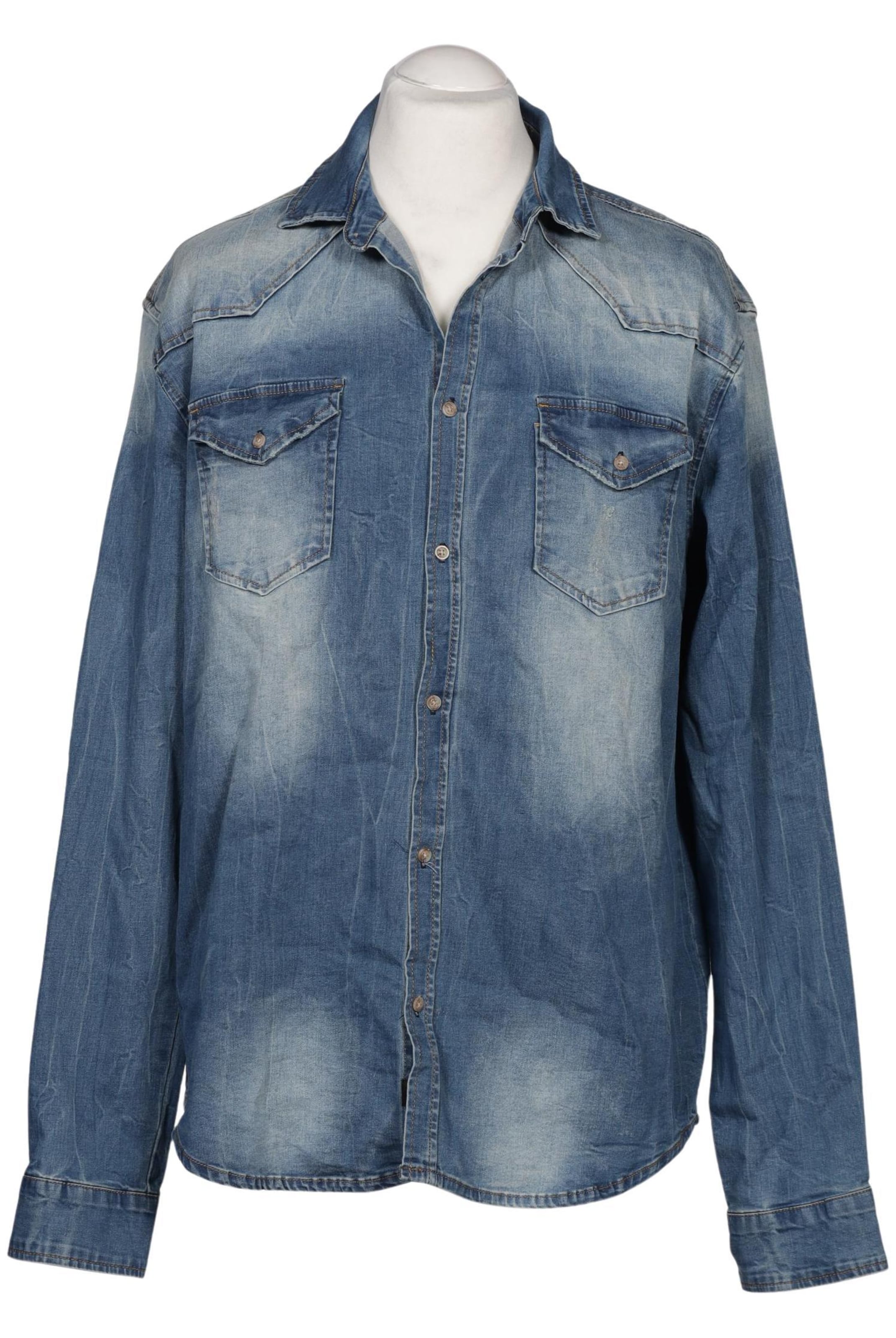 Brandit Button Up Shirt in XL in Blue: front