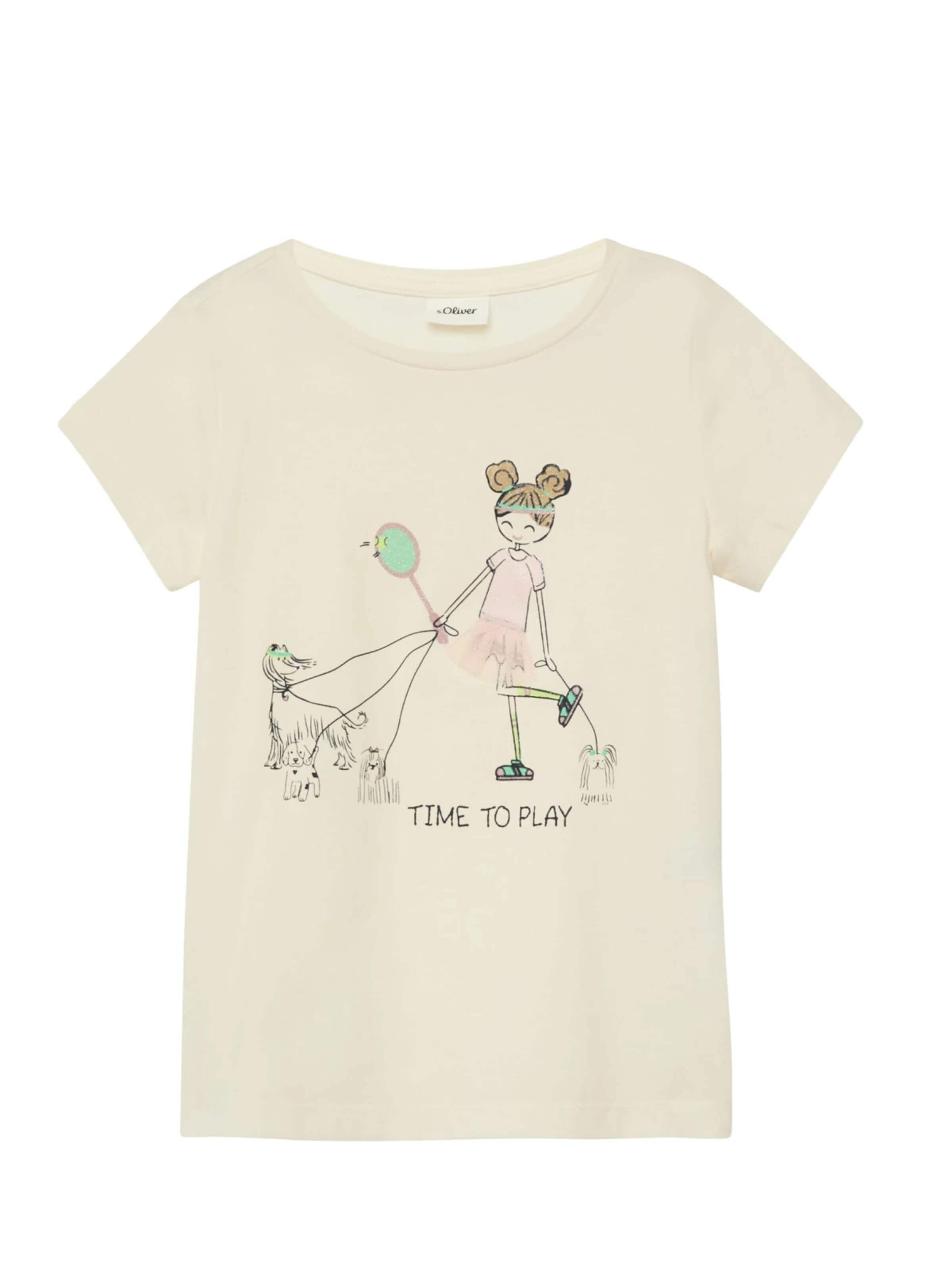s.Oliver Shirt 's.Oliver - Meisjes t-shirt' in Beige: voorkant