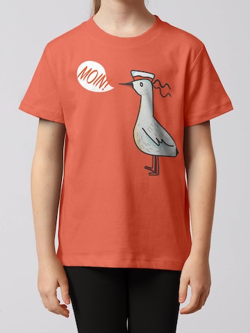 watabout.kids Shirt 'Moin Seagull' in Orange: front
