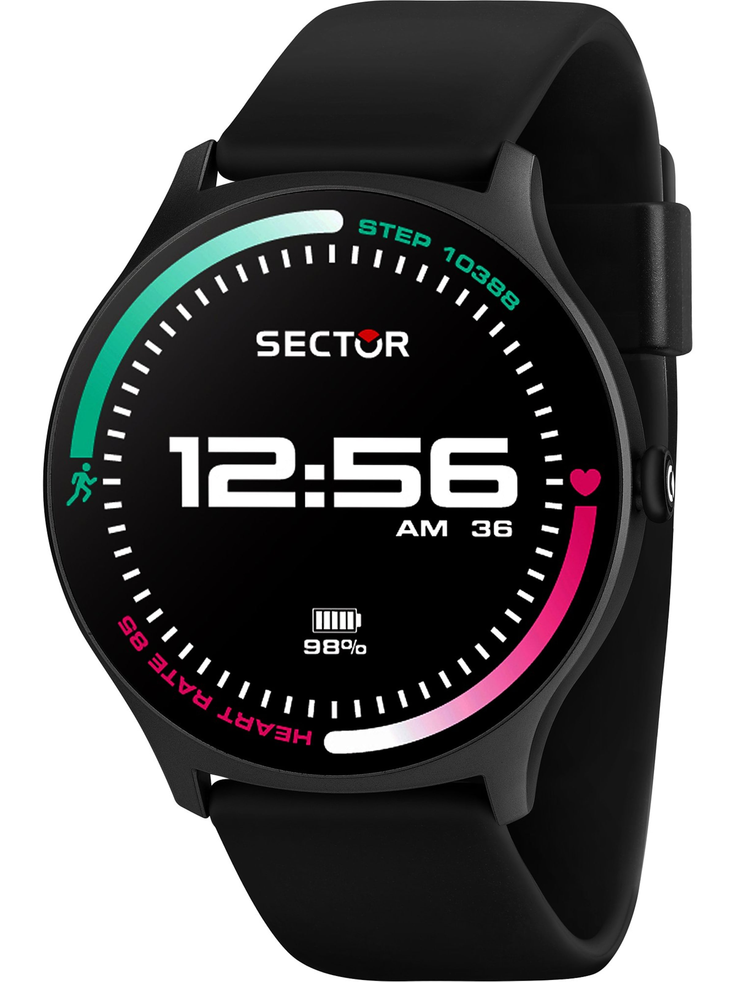 SECTOR Uhr in Schwarz: Vorderseite