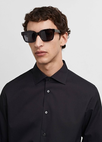 MANGO MAN Regular fit Button Up Shirt 'EMERITOL' in Black