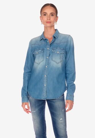 Le Temps Des Cerises Blouse 'JUANITA' in Blauw: voorkant