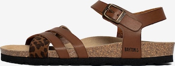 Bayton Strap sandal 'Denia' in Brown: front