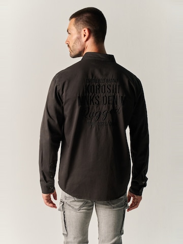 KOROSHI Regular fit Overhemd in Zwart