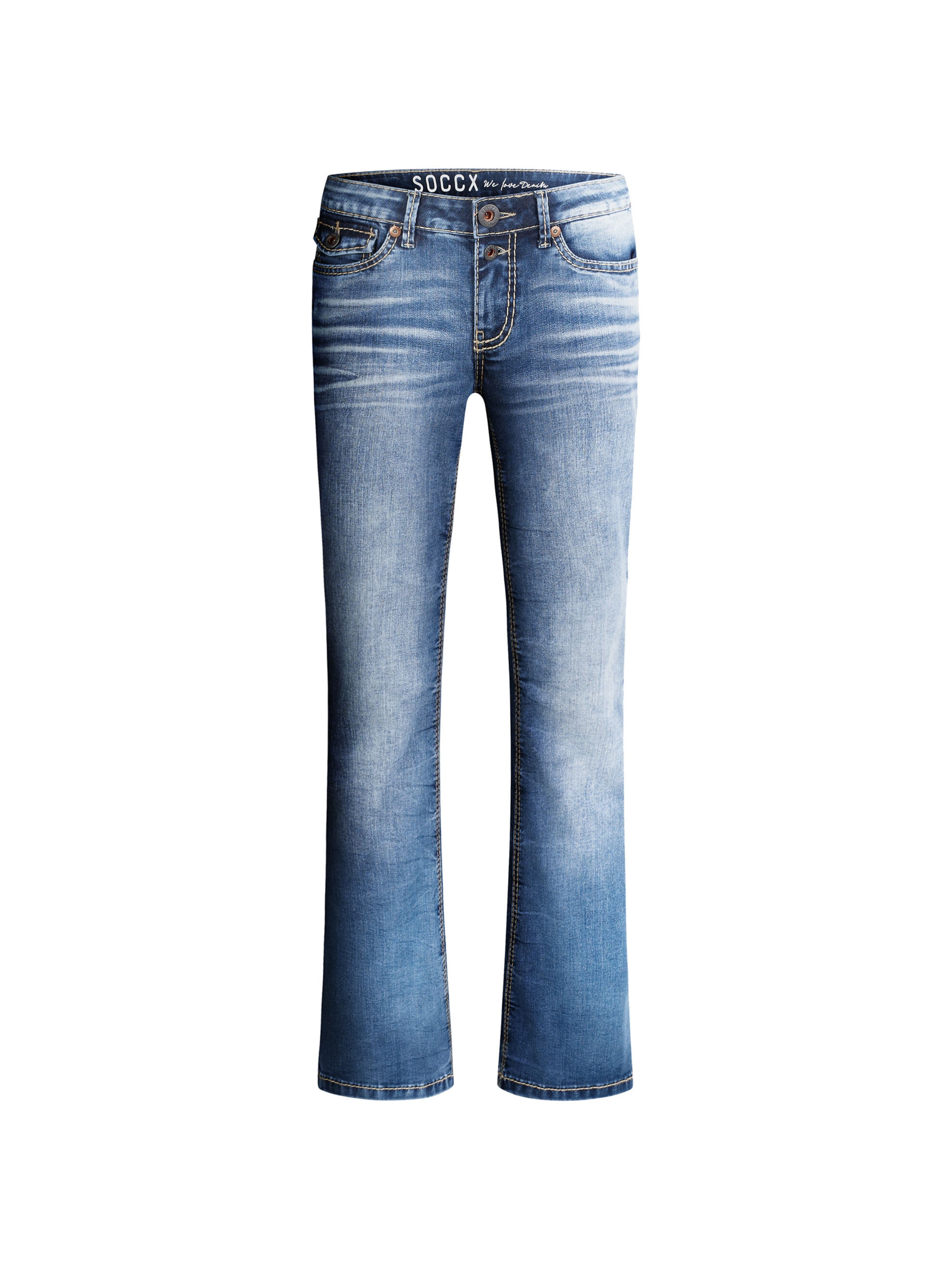 Soccx Slim fit Jeans in Blue: front