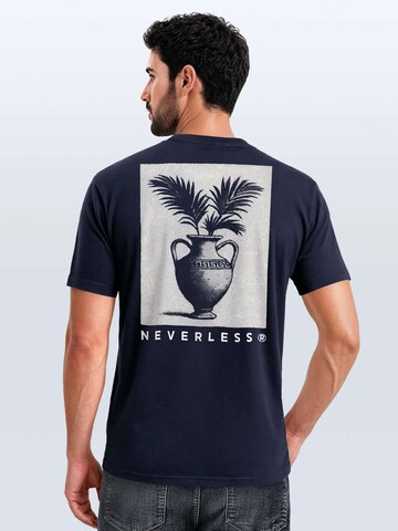 Neverless Shirt 'Greek Vase Palms' in Blue