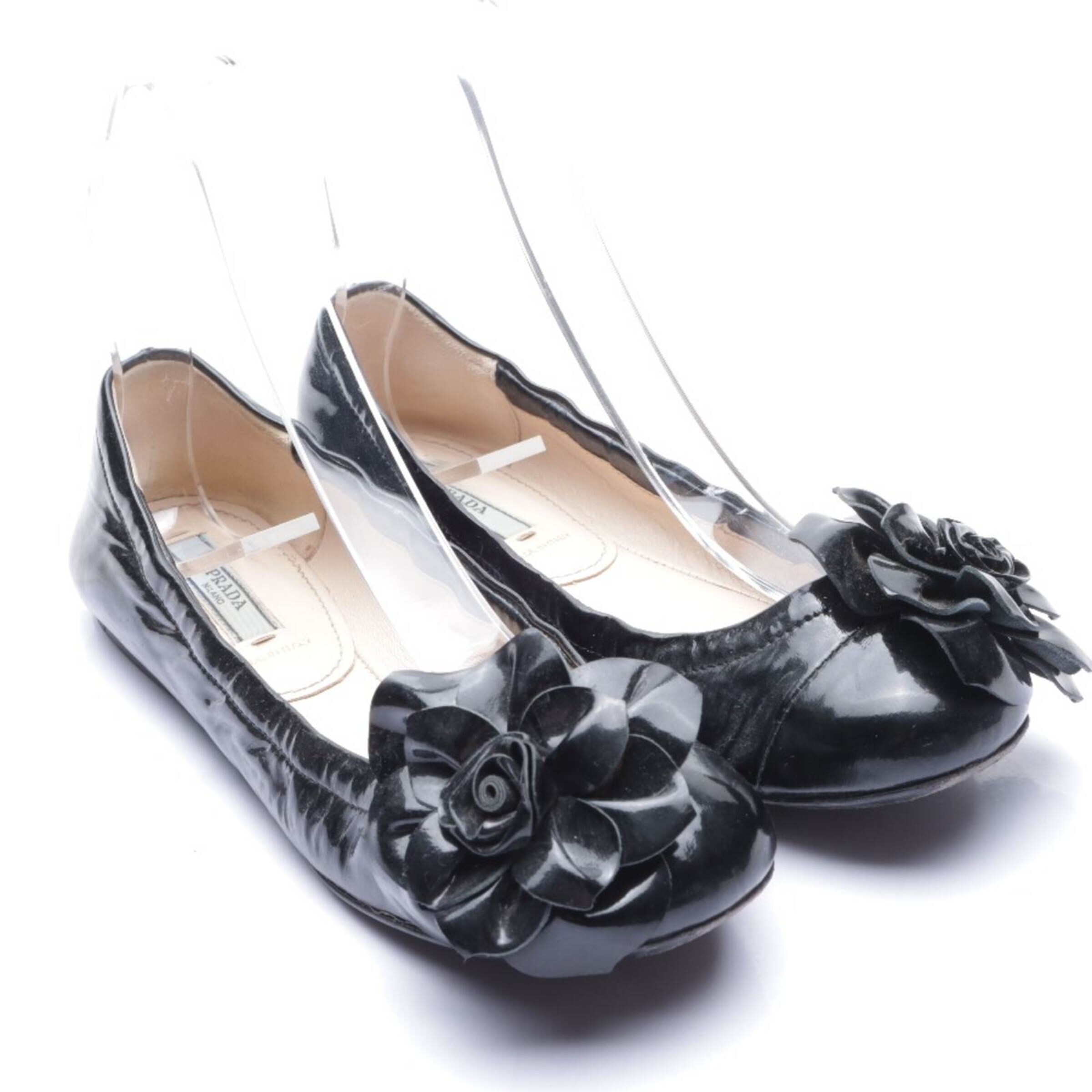 PRADA Flats & Loafers in 35 in Black: front