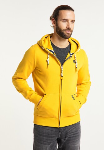Schmuddelwedda Sweatvest in Geel: voorkant