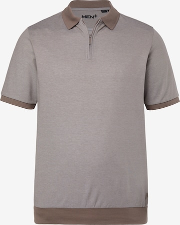 Men Plus Poloshirt in Braun: Vorderseite