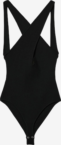 MANGO Shirt body 'Penelope' in Zwart: voorkant
