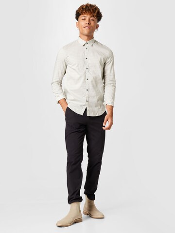 TOM TAILOR DENIM Slim fit Button Up Shirt in Beige