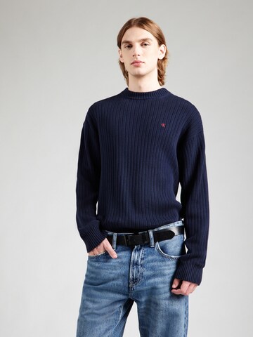 Calvin Klein Jeans Kampsun, värv sinine: eest vaates