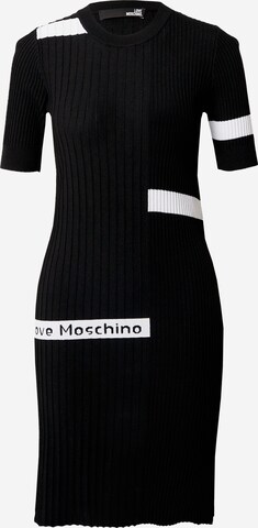 Love Moschino Úpletové šaty – černá: přední strana