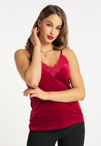 faina Top in Rood: voorkant