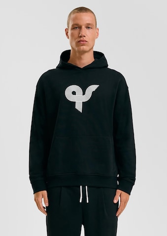 Sweat-shirt QS en noir : devant