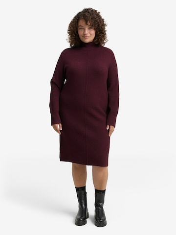 Tom Tailor Women +Pletena haljina - crvena boja: prednji dio