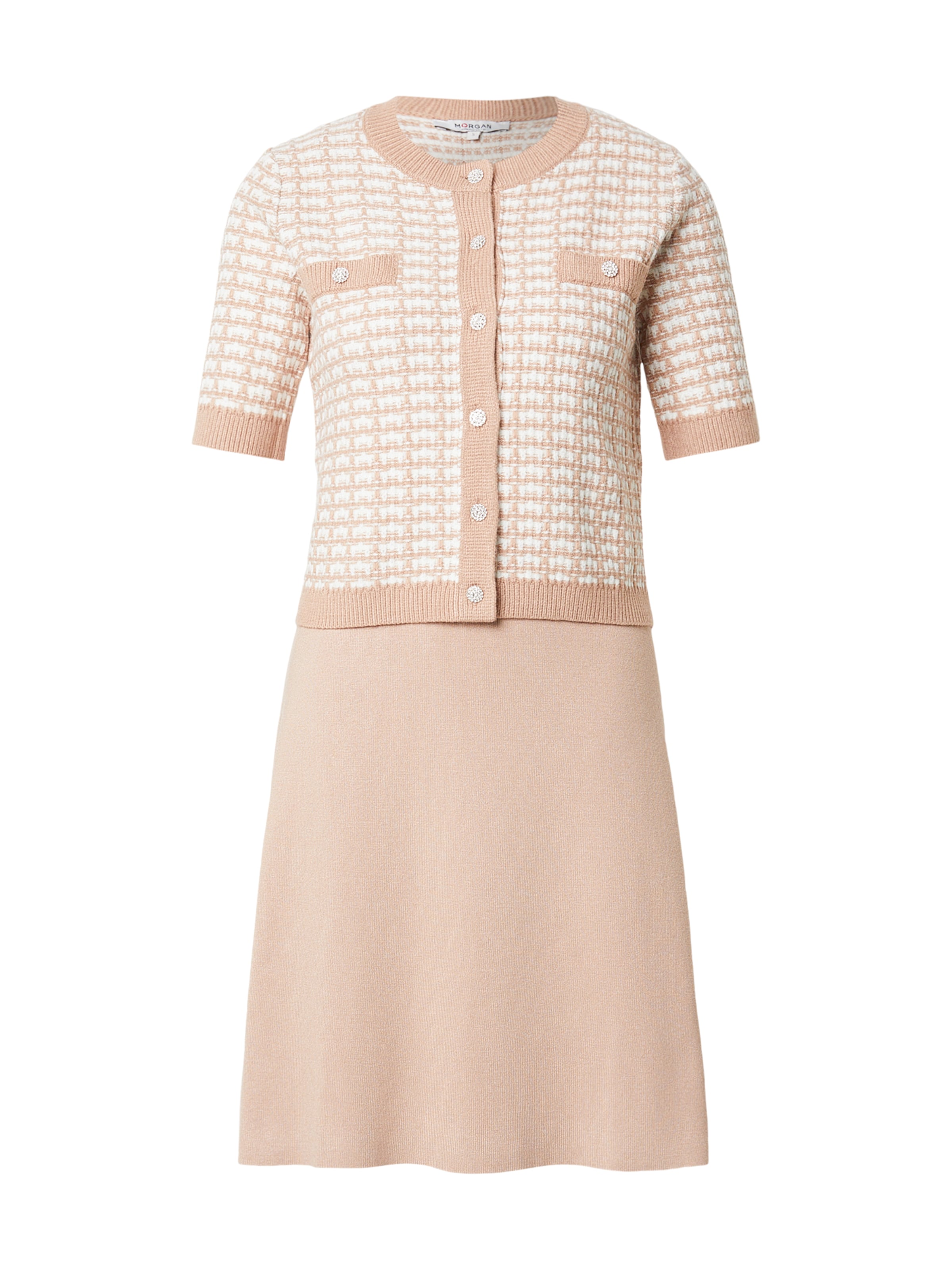 Robes en maille '261-RMORESA' Morgan en beige : devant