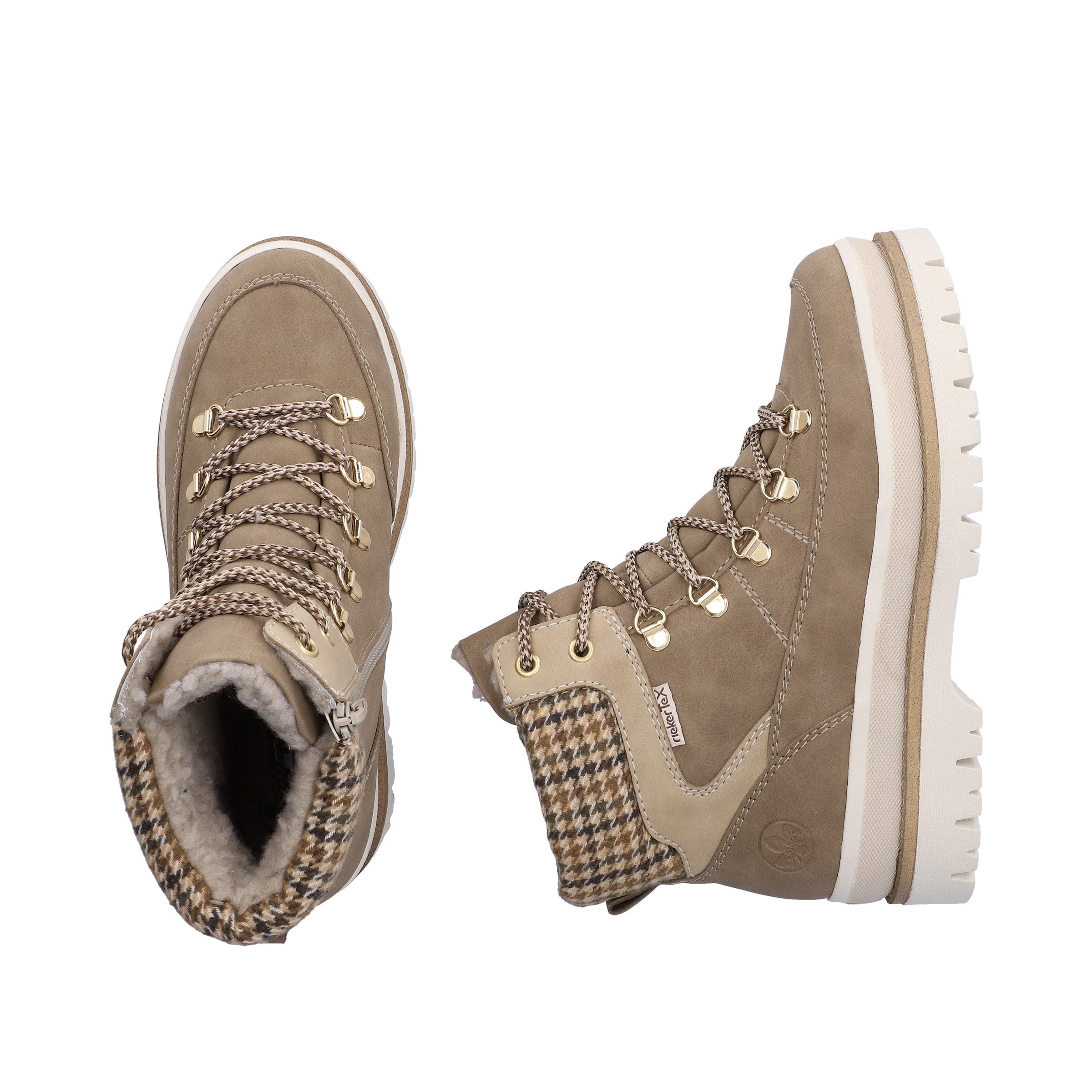 Rieker Schnürstiefelette in Beige