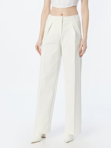 BRAX Wide leg Pleat-front trousers 'MAINE' in White: front