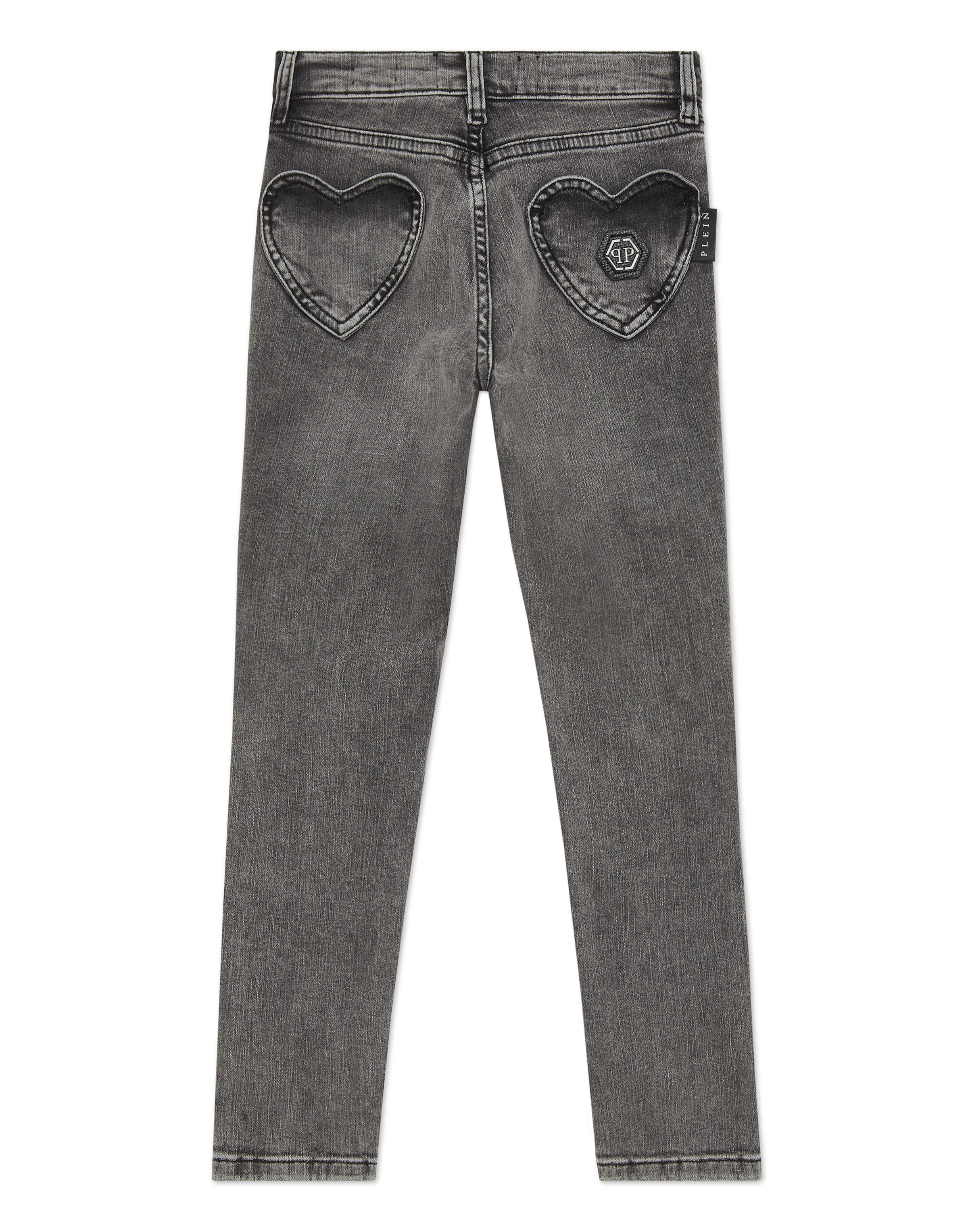 Philipp Plein Skinny Jeans 'Heart' in Grijs