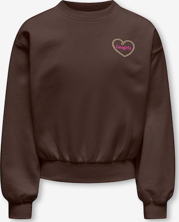ONLY GIRLS - Sweatshirt 'KOGFLORINE' em castanho: frente